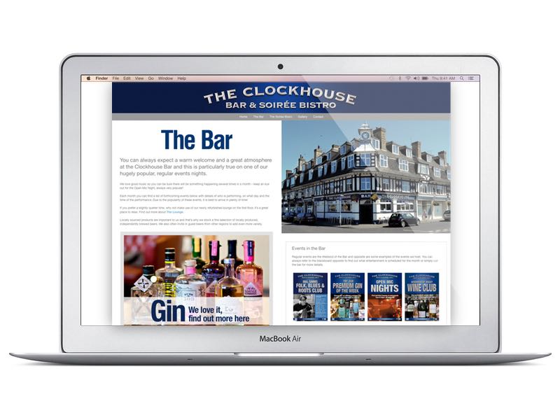 The_Clockhouse_Bar_and_Soiree_Bistro_website_on_a_mobile